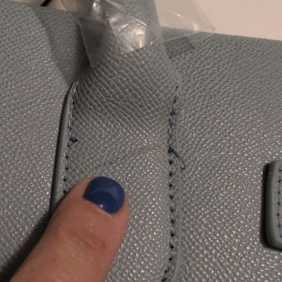 Bebe Evie Small Satchel Handbag Light Blue Women’s Purse NWT Bag FLAWS/READ - Picture 9 of 10